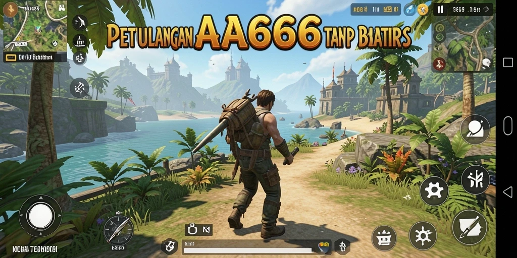 Screenshot gameplay menunjukkan keindahan dunia terbuka AA666.
