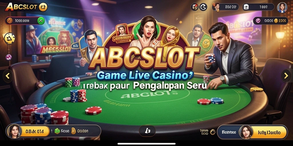 Gameplay menarik dari ABCSLOT dengan dealer langsung dan suasana kasino.