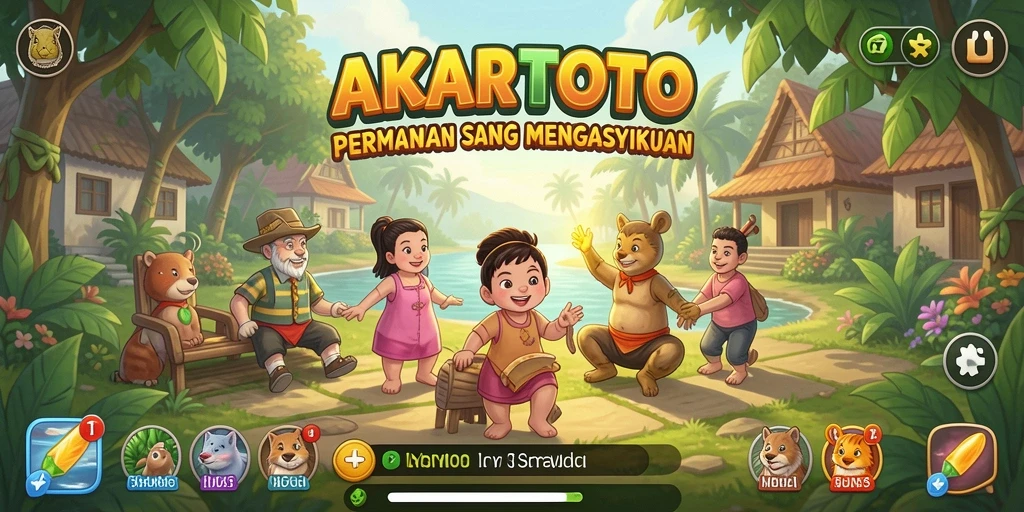 Tampilan gameplay AKARTOTO yang menawan dan mudah dipahami.