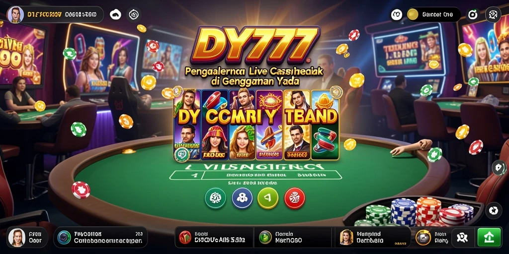 Screenshot gameplay Live Casino di DY777 dengan dealer profesional.