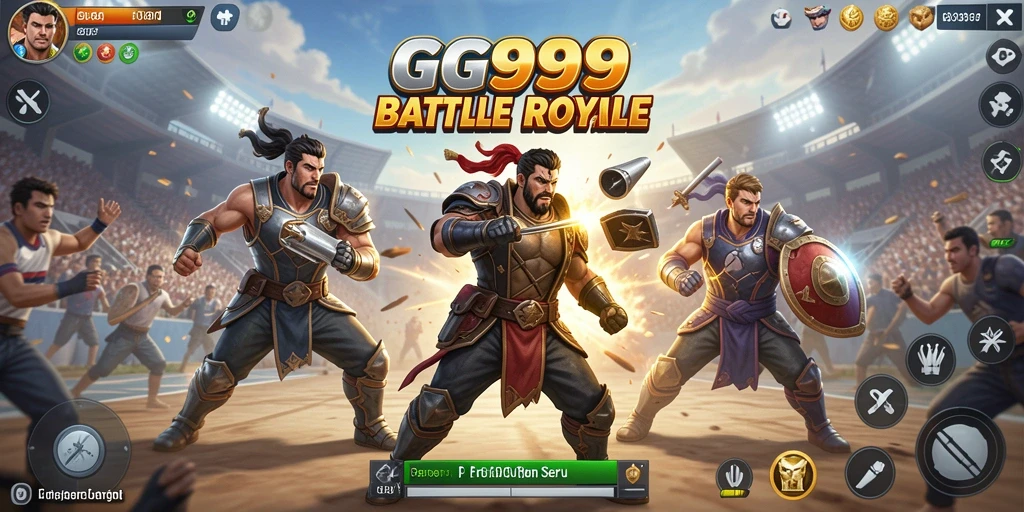 Gameplay seru GG999 dengan pertarungan Battle Royale yang mendebarkan.