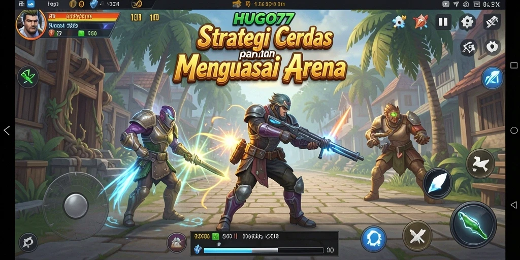 Gameplay HUGO77 menunjukkan pertarungan strategis yang menegangkan.