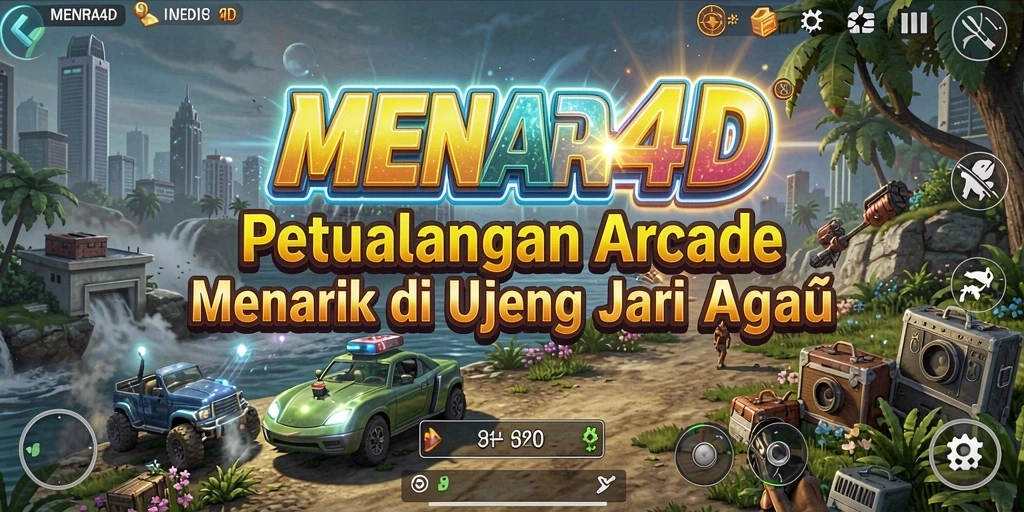 Screenshot utama MENARA4D menampilkan gameplay yang dinamis dan penuh aksi.