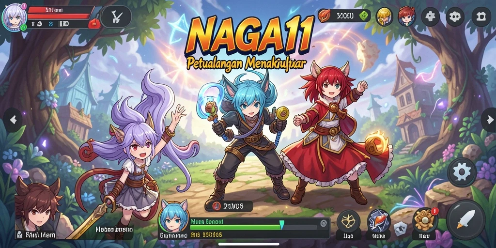 Tampilan gameplay menakjubkan dari NAGA11 yang penuh aksi Anime.