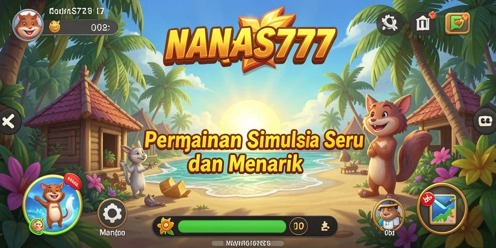 Tangkapan layar NANAS777 menunjukkan gameplay simulasi yang seru dan kreatif.