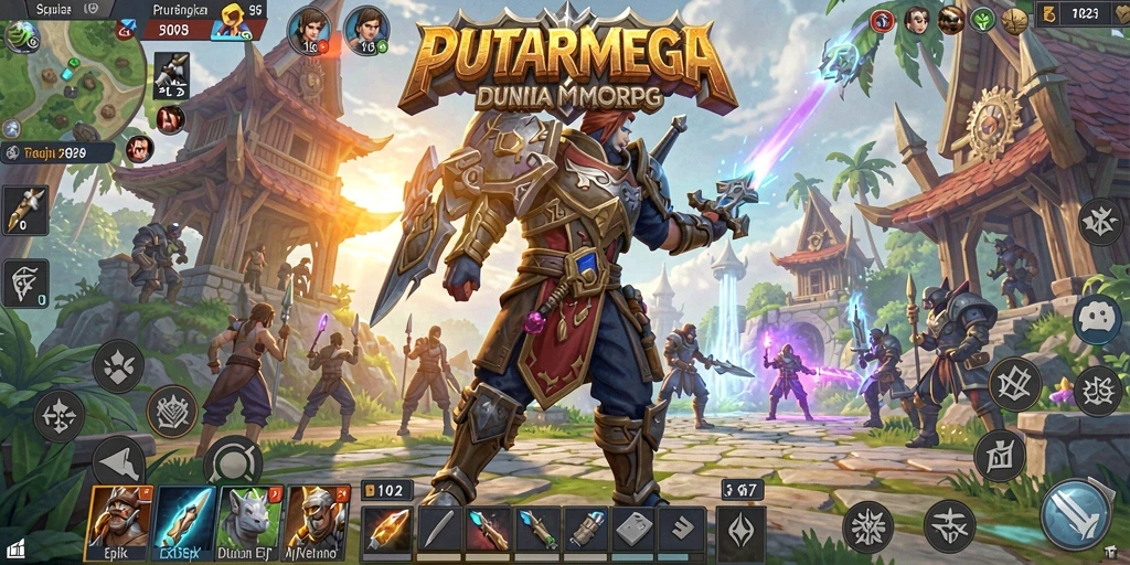 Screenshot PUTARMEGA menunjukkan aksi seru dalam pertarungan MMORPG.