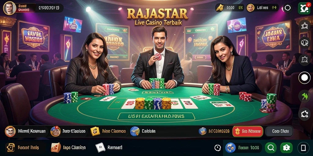 Tampilan gameplay interaktif di RAJASTAR Live Casino.
