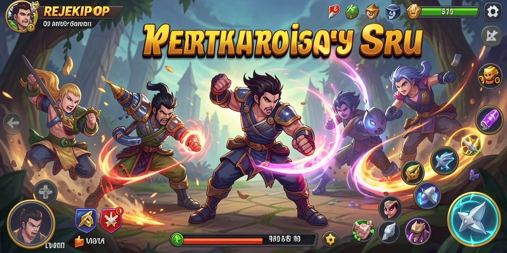 Tampilan aksi pertarungan seru dalam gameplay REJEKIPOP.